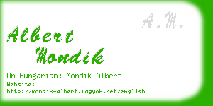 albert mondik business card